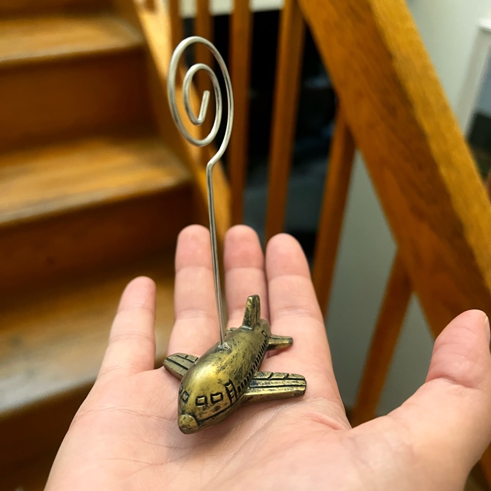 12 Gold Airplane Photo Holders